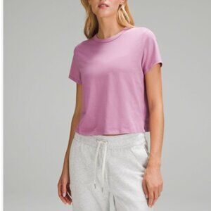 Lululemon Velvet Dust Classic-Fit Cotton-Blend T-shirt Sz 4
